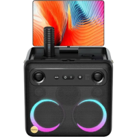 Ikarao Xtreme Break X2 All in One Karaoke Portable Bluetooth Speaker With Built-In 10 Inch Tablet And Wireless Microphone